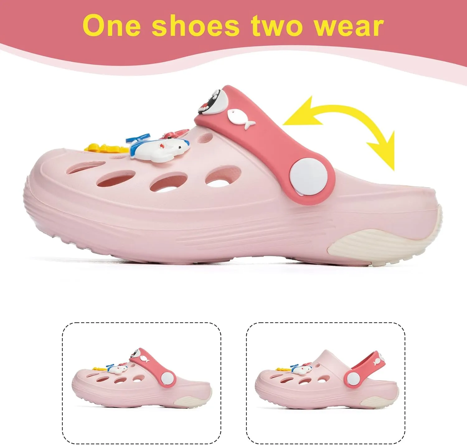Beach Vacation Essentials Clogs for Toddler Kids Cute Cartoon Garden Water Shower Shoes Slides Slippers Pool Sandals Gifts for Boys Girls