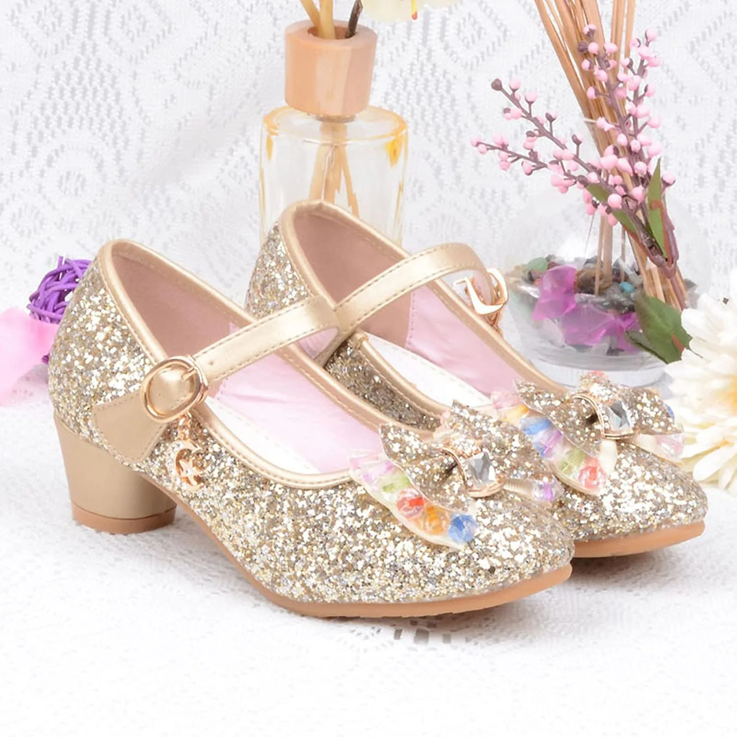 Black Shoes for Girls,Baby Kids Pearl Sandals Crystal Princess Shoes Bling Girls Infant Bowknot Baby Shoes Cute Shoes