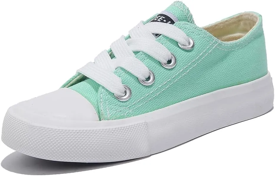 Boys Girls Baby Children's Shoes Low top lace-up Children's Canvas Shoes Back-to-School Season Small White Shoes Children's Sneakers Teens Medium and Large Kids Skateboarding Shoes
