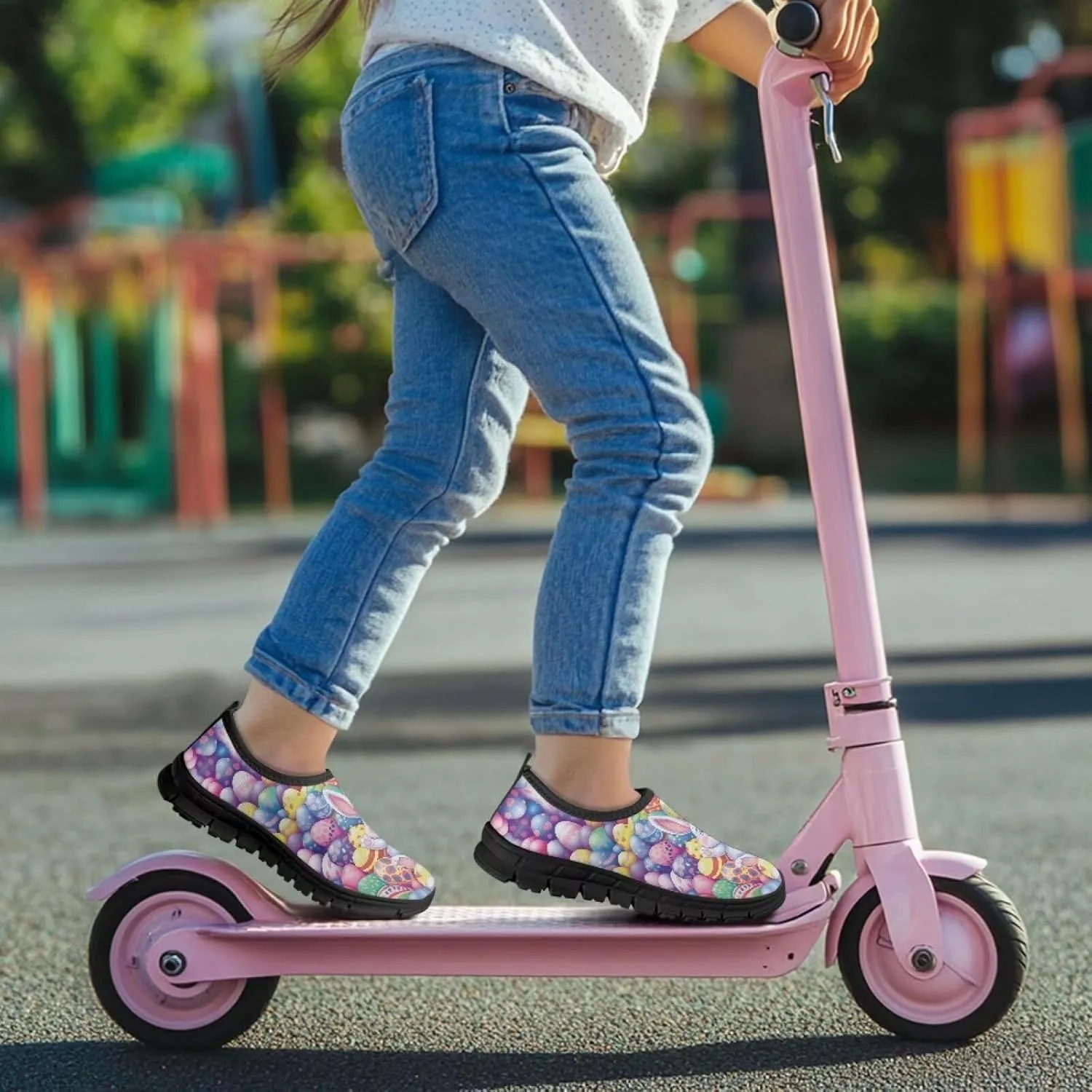 Boys Girls Slip On Flats Sneakers,Children's Low-Top Elastic Skateboard Shoes Lightweight Casual Outdoor Sneakers