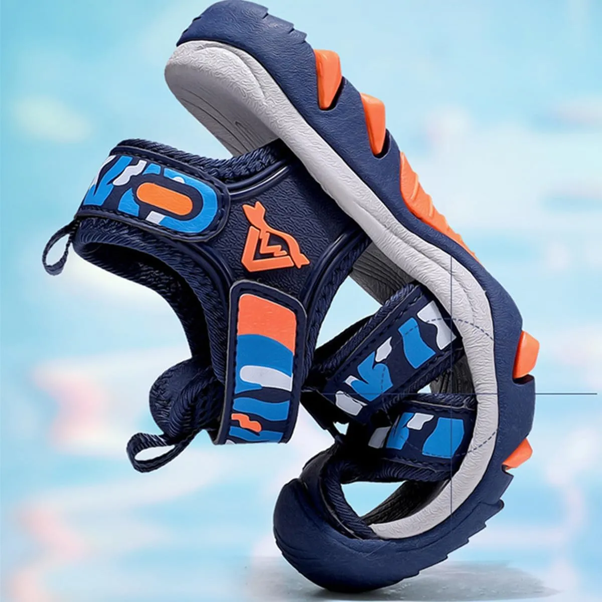 Boys Girls Sport Sandals Breathable Lightweight Outdoor Play Casual Closed Toe Hook and Loop Beach Shoes