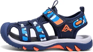Boys Girls Sport Sandals Breathable Lightweight Outdoor Play Casual Closed Toe Hook and Loop Beach Shoes