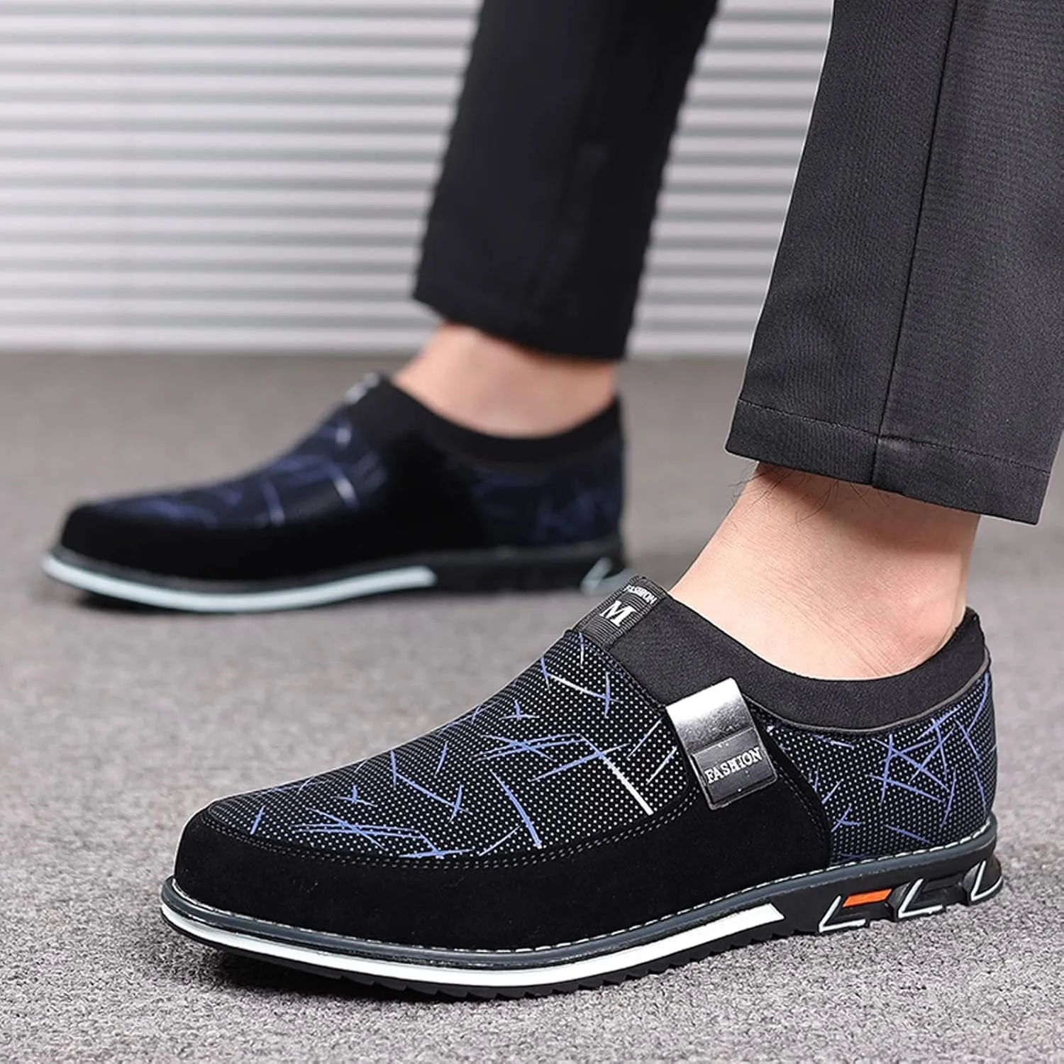 Breathable Walking Shoes for Men Lace Up Lightweight Breathable Fashion Sneaker Men's Comfortable Canvas Shoes