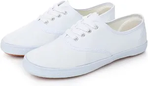 Casual White Shoes for Men and Women Fashion Simple Canvas Shoes Flat Bottom Comfortable Lightweight Rubber Sole Sneakers Soft Work Walking Shoe