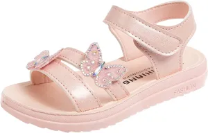 Children Crystal Butterfly Sandals Summer Baby Princess Lightweight Soft Open Toe Rhinestone Wedding Party Shoes