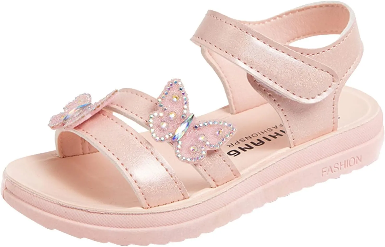 Children Crystal Butterfly Sandals Summer Baby Princess Lightweight Soft Open Toe Rhinestone Wedding Party Shoes