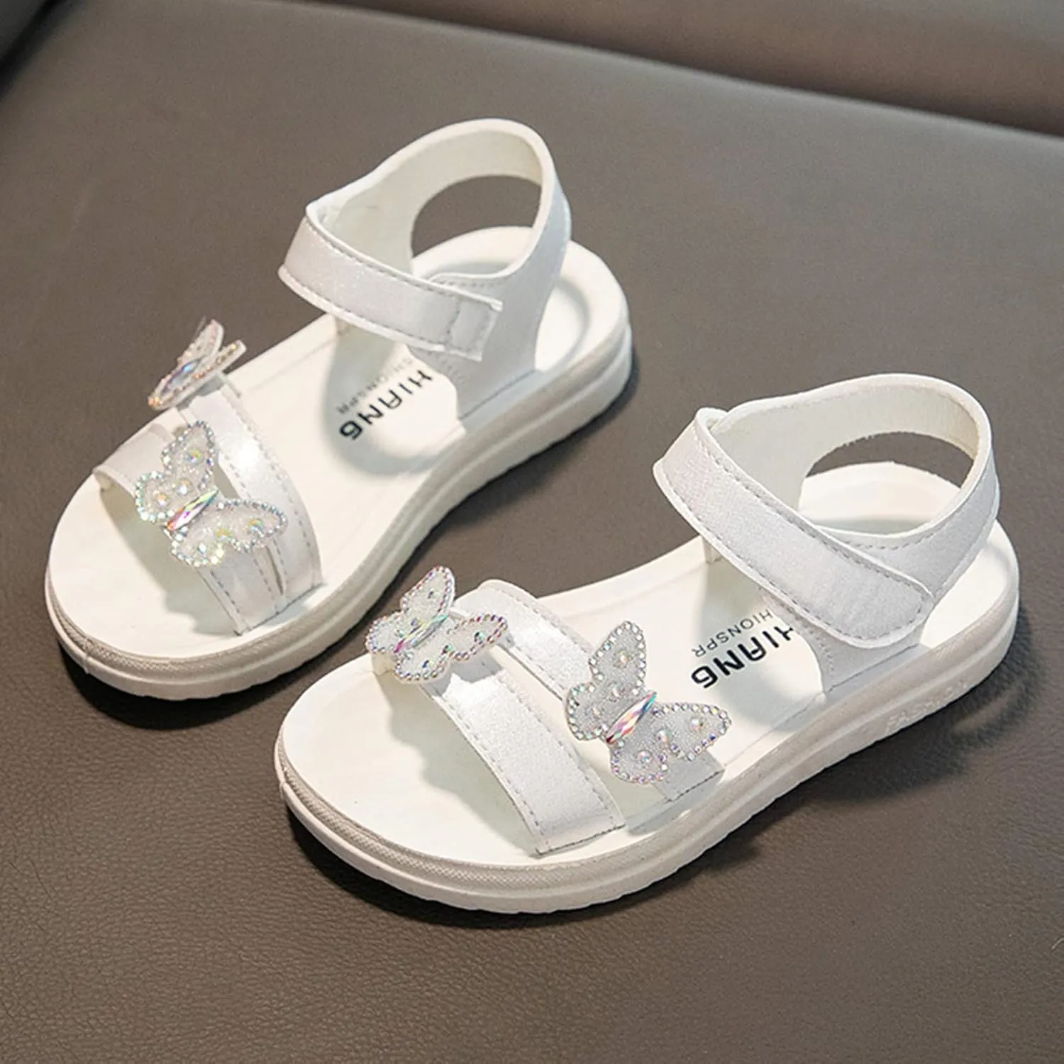 Children Crystal Butterfly Sandals Summer Baby Princess Lightweight Soft Open Toe Rhinestone Wedding Party Shoes