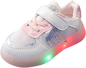 Children LED Light Emitting Shoes Fashion Boys Girls Butterfly Style Sports Light up Mesh Breathable Shoes