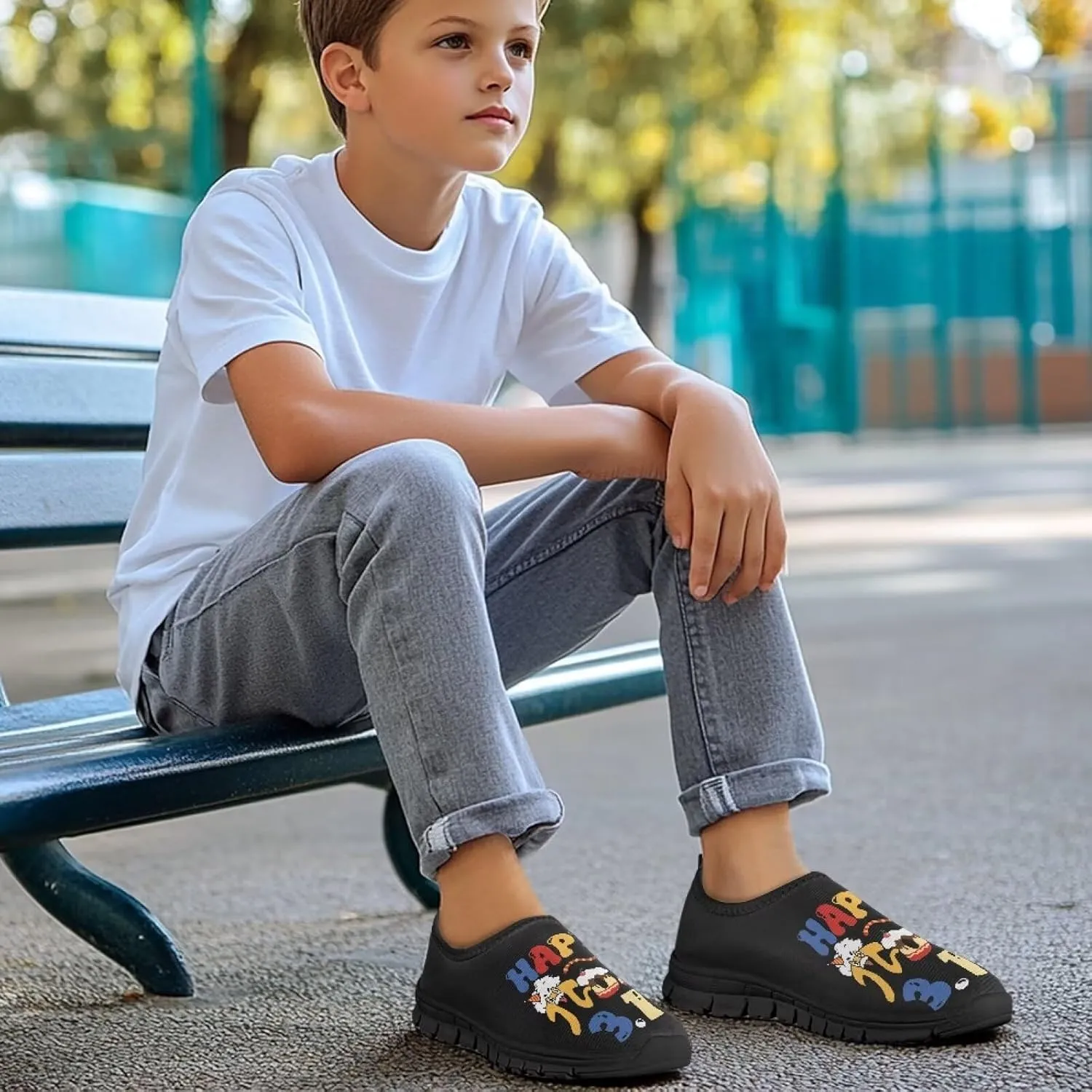 Children's Slip On Flats Sneakers,Low-Top Skateboard Shoes for Boys & Girls,Suitable for Outdoor Fun & Casual Wear
