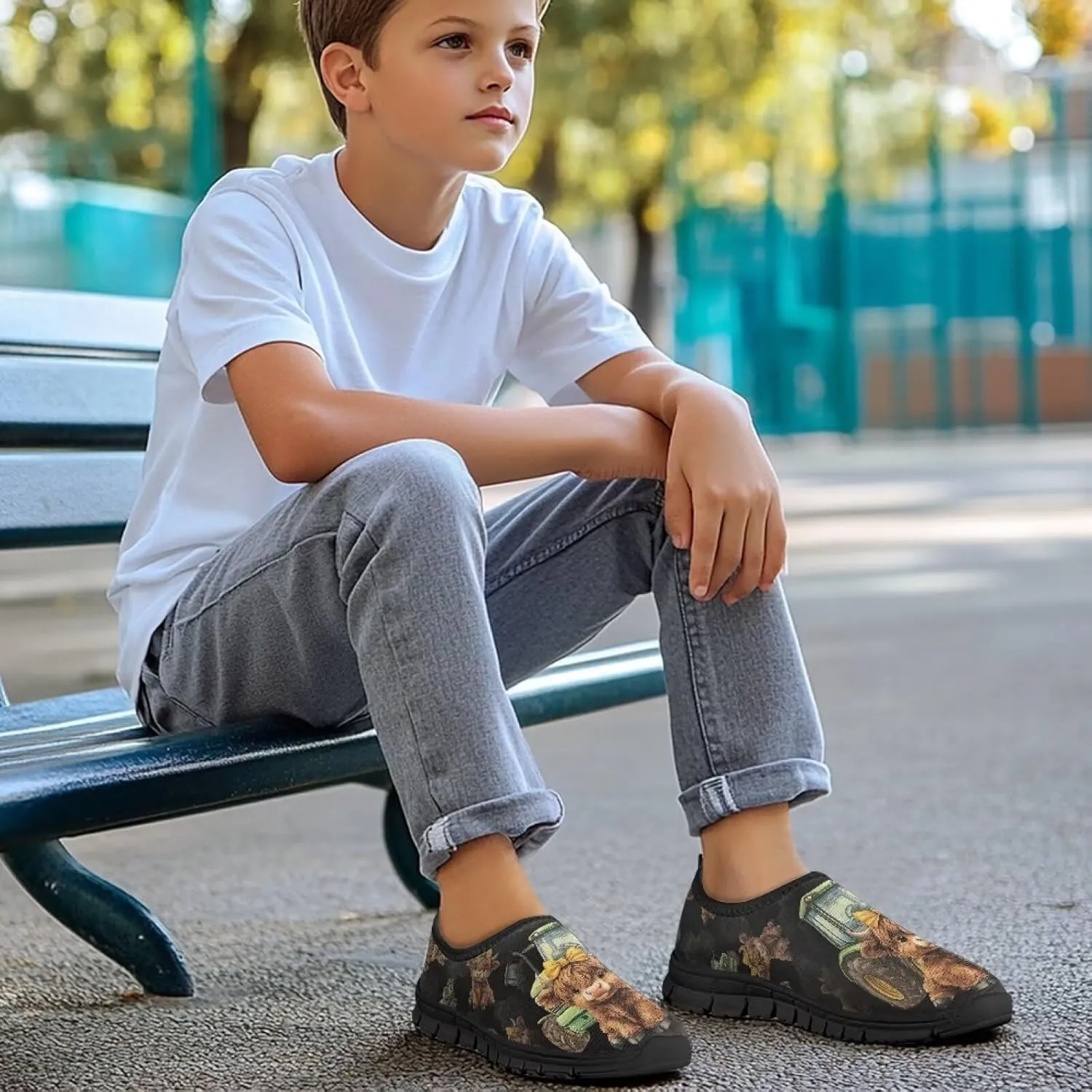 Children's Slip On Flats Sneakers,Low-Top Skateboard Shoes for Boys & Girls,Suitable for Outdoor Fun & Casual Wear