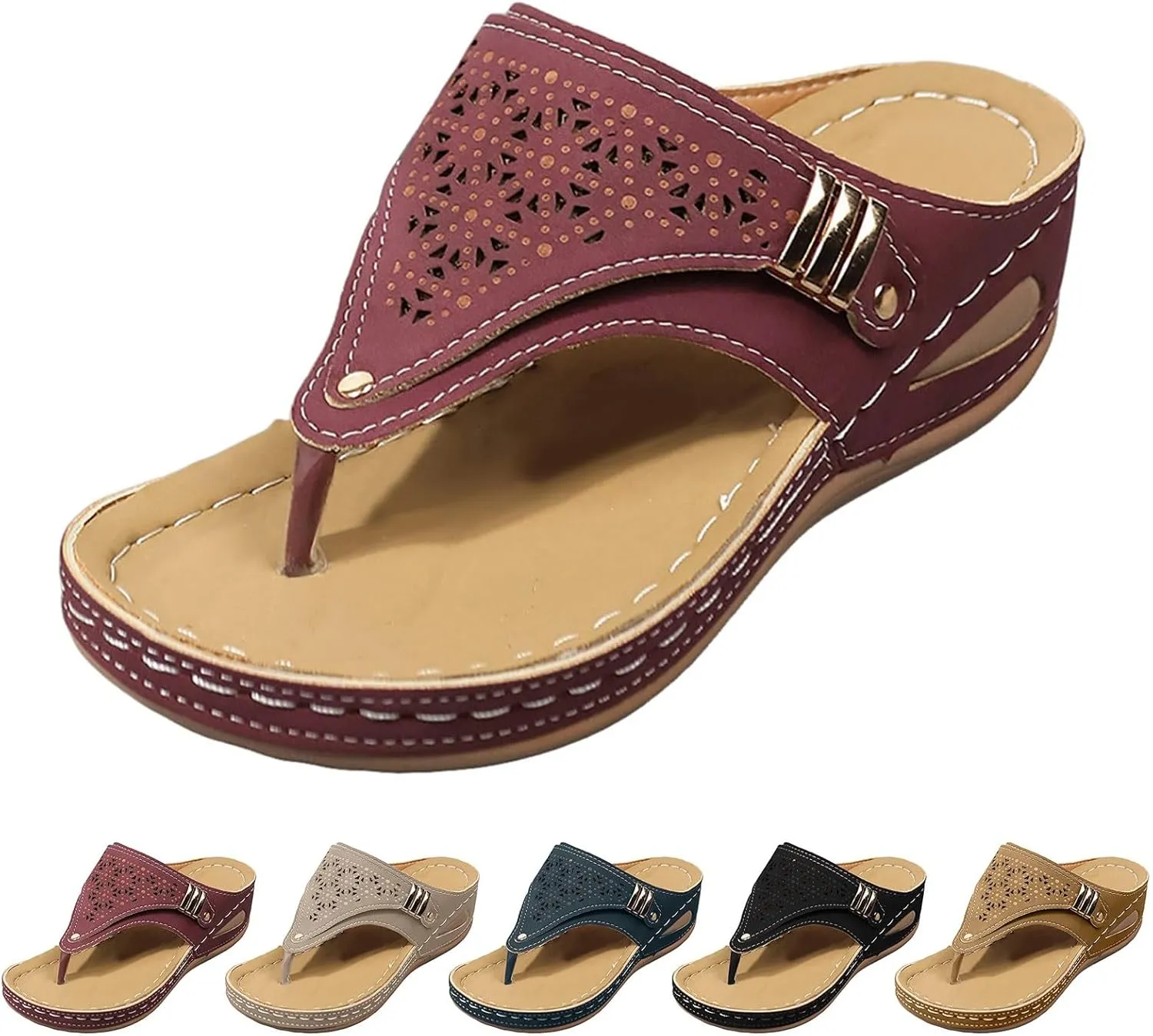 Dotmalls Orthopedic Sandals for Women Dressy,Breathable Mesh WedgeSandals PlatformFlip FlopsOpen Toe Beach Sandals