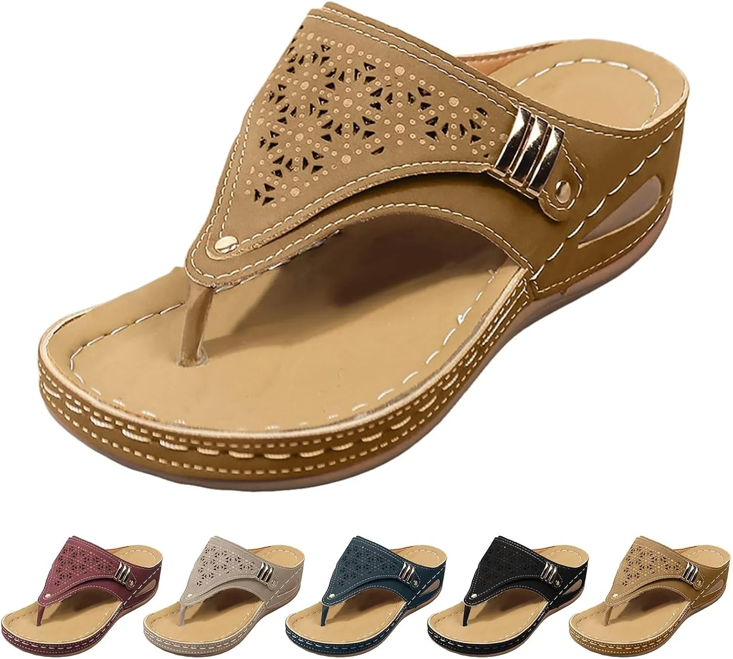 Dotmalls Orthopedic Sandals for Women Dressy,Breathable Mesh WedgeSandals PlatformFlip FlopsOpen Toe Beach Sandals