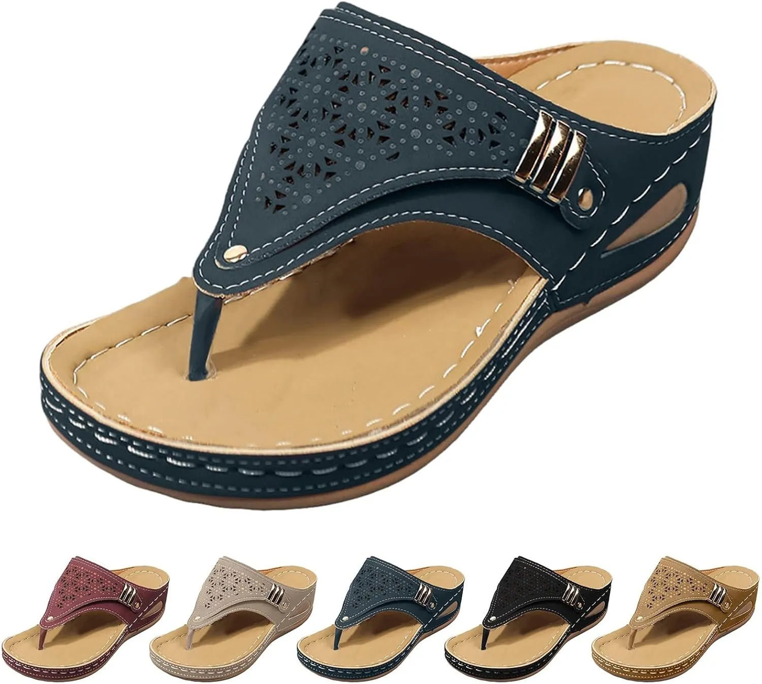 Dotmalls Orthopedic Sandals for Women Dressy,Breathable Mesh WedgeSandals PlatformFlip FlopsOpen Toe Beach Sandals