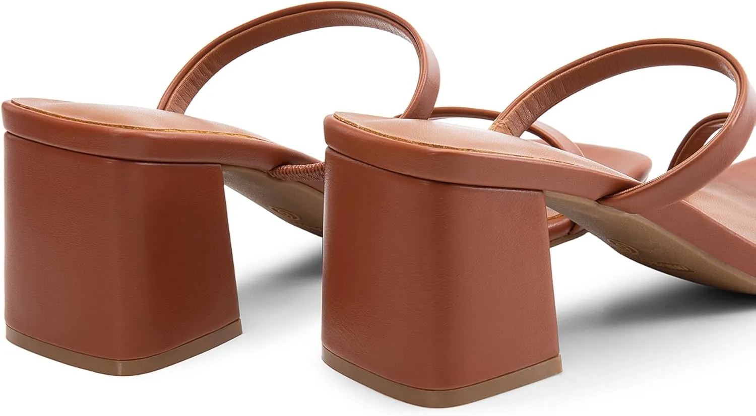DREAM PAIRS Sandal Heels for Women Low Square Open Toe Block Chunky Heels Slip On Slides Mules for Party Homecoming Daily