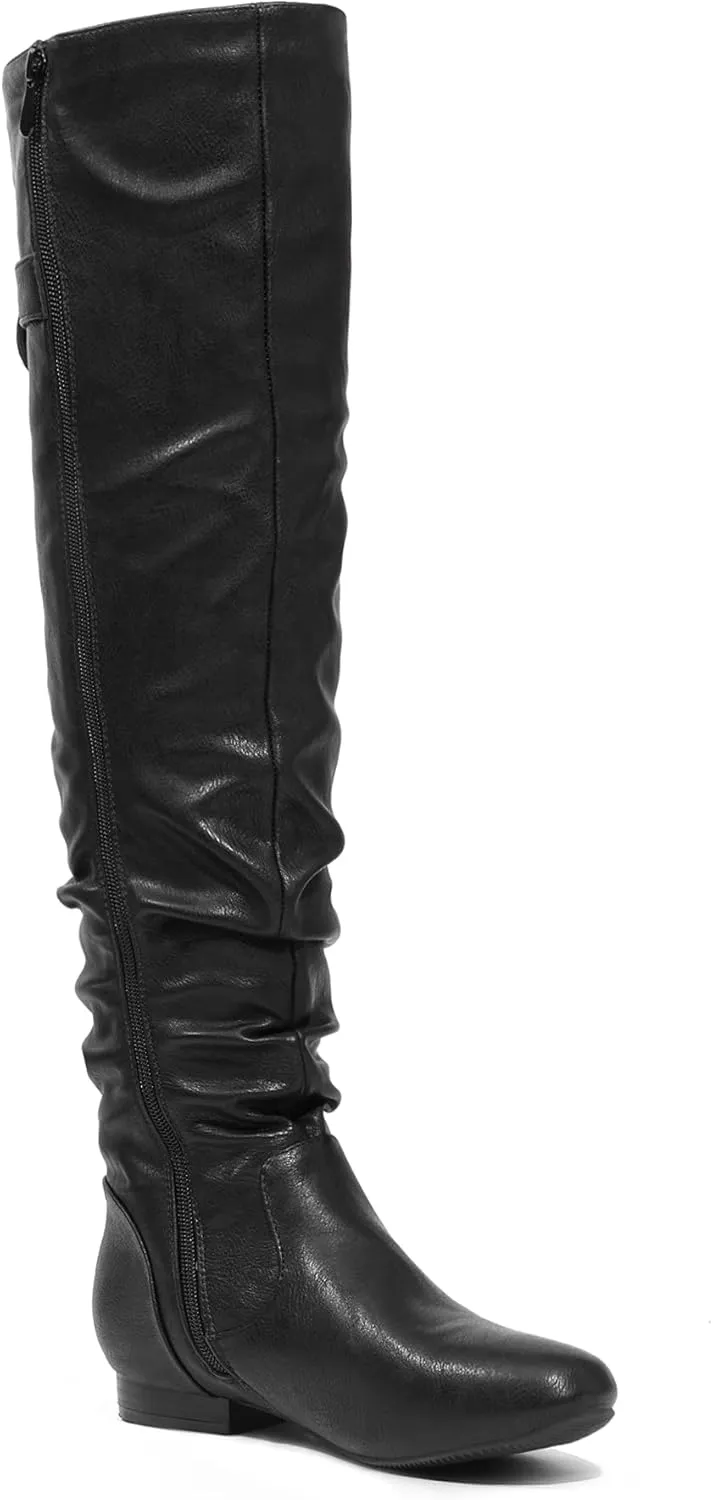 DREAM PAIRS Women's Suede Over The Knee Thigh High Winter Boots
