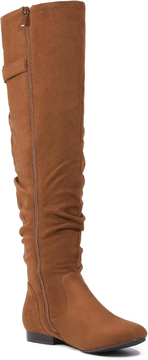 DREAM PAIRS Women's Suede Over The Knee Thigh High Winter Boots