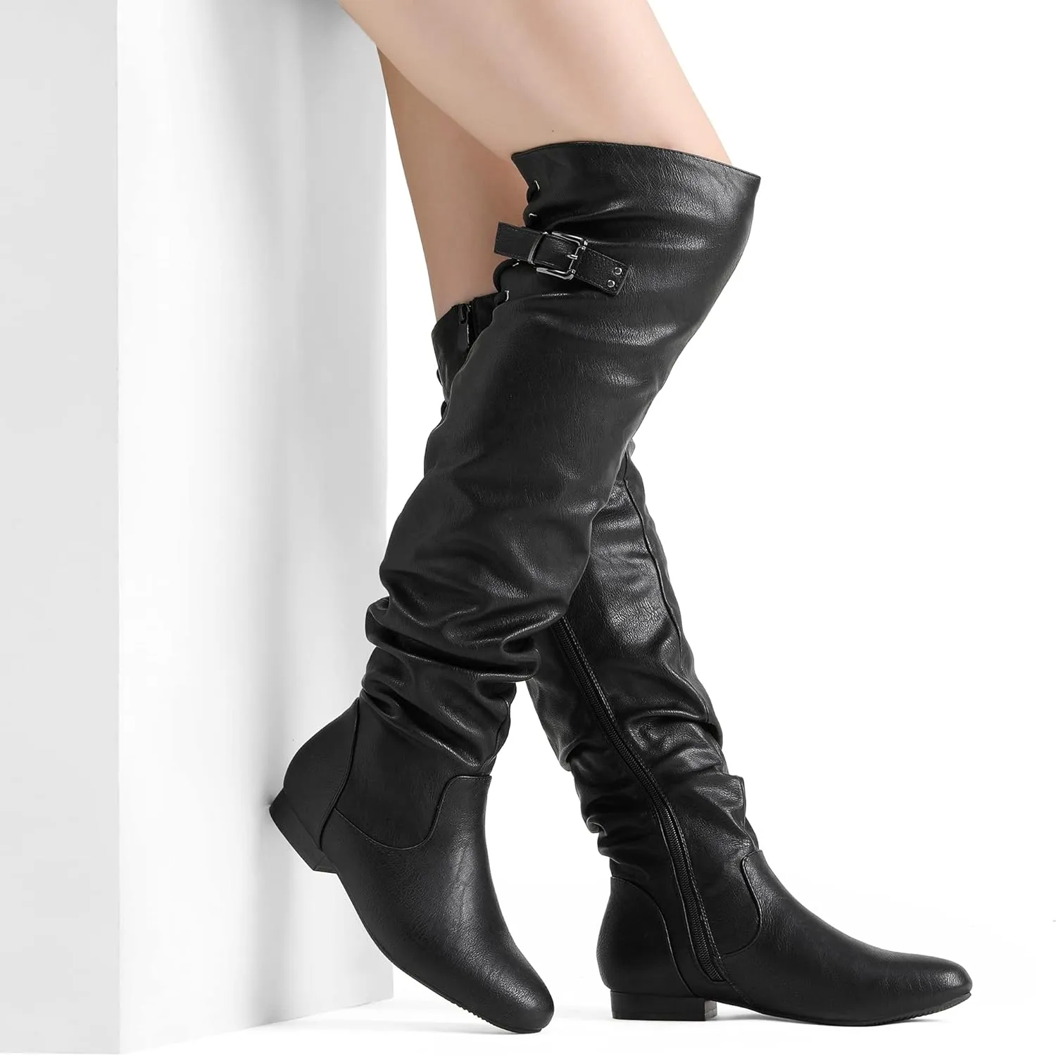 DREAM PAIRS Women's Suede Over The Knee Thigh High Winter Boots