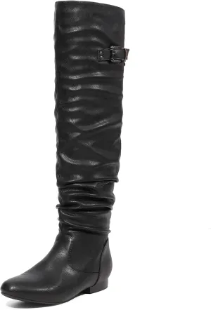 DREAM PAIRS Women's Suede Over The Knee Thigh High Winter Boots