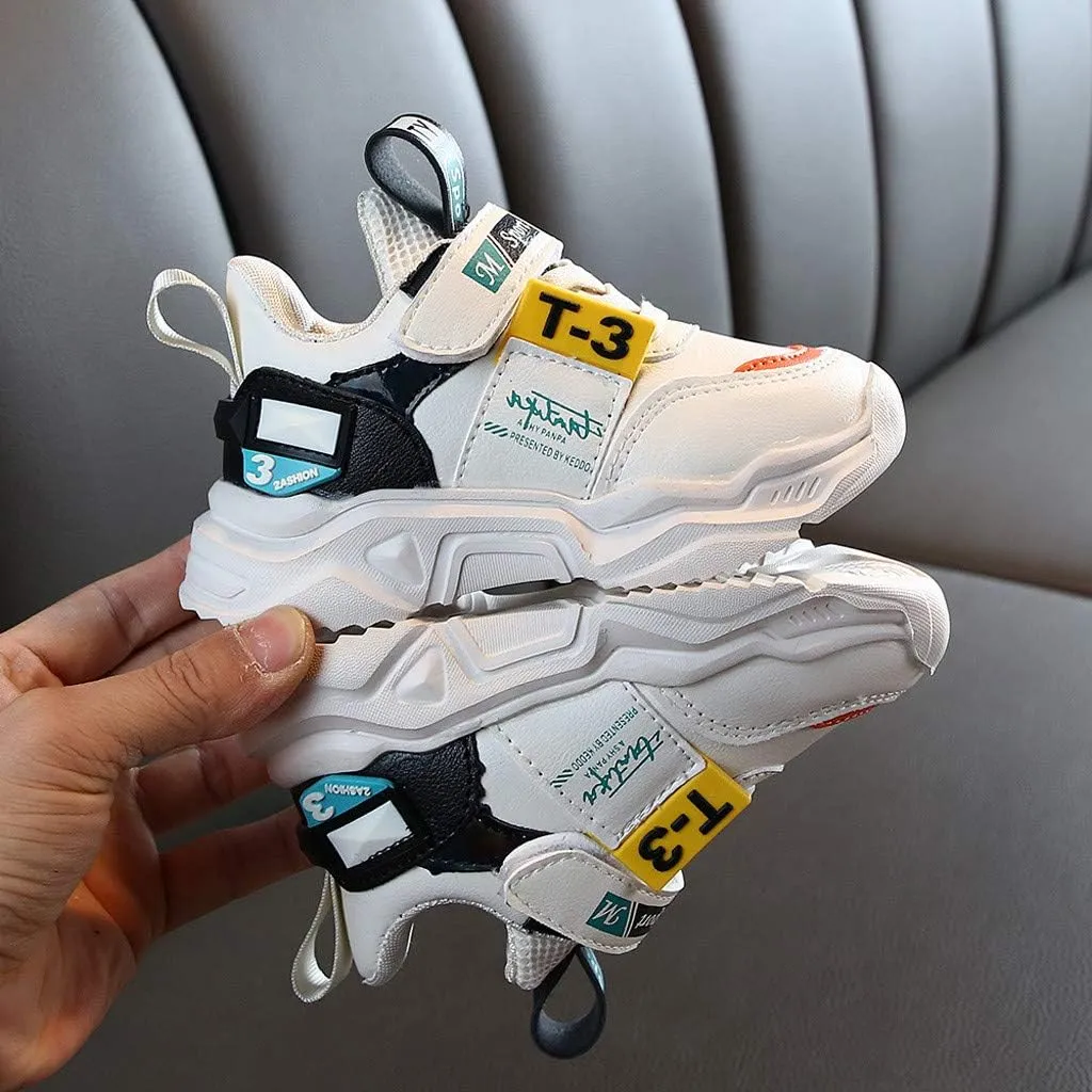 EnJoCho Kids Outdoor Sports Shoes Boys Girls Running Shoes Athletic Walking Sneakers for Toddler/Little Kid 1-5Years Old (White-02B#, 12-15Months)