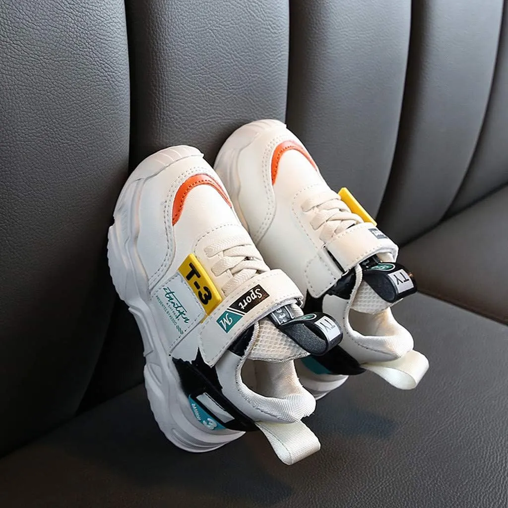 EnJoCho Kids Outdoor Sports Shoes Boys Girls Running Shoes Athletic Walking Sneakers for Toddler/Little Kid 1-5Years Old (White-02B#, 12-15Months)