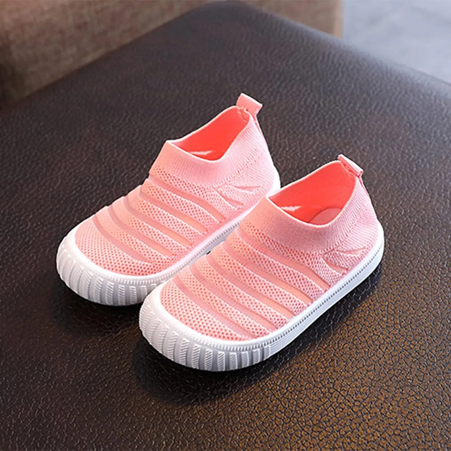 EnJoCho Toddler Casual Shoes Summer And Autumn Girls Sneakers Flying Woven Mesh Breathable Comfortable Flat Casual