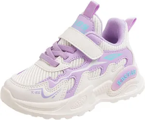 Fashion All Seasons Children Sports Shoes Girls Flat Lightweight Mesh Breathable Comfortable Solid Lace Shoes