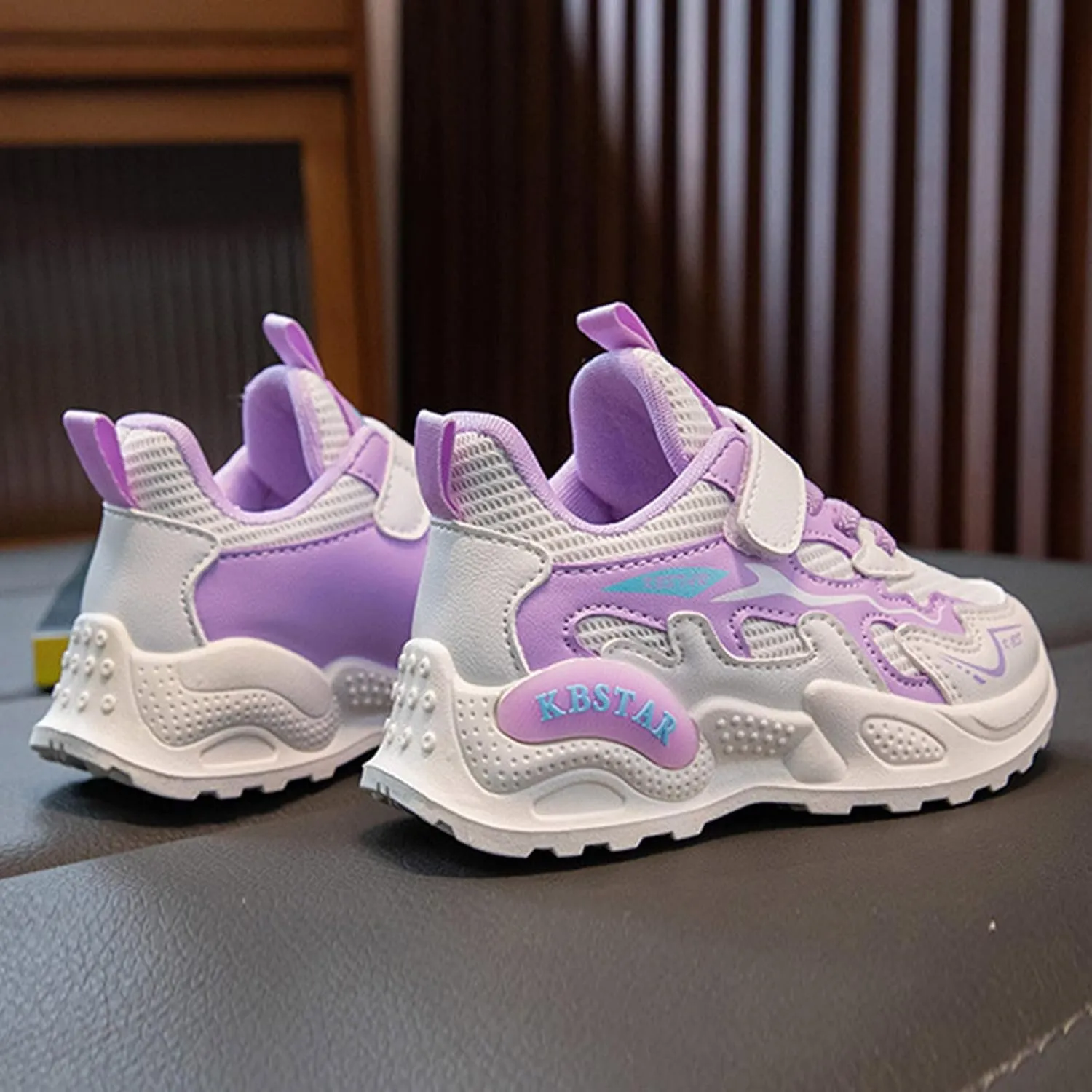 Fashion All Seasons Children Sports Shoes Girls Flat Lightweight Mesh Breathable Comfortable Solid Lace Shoes