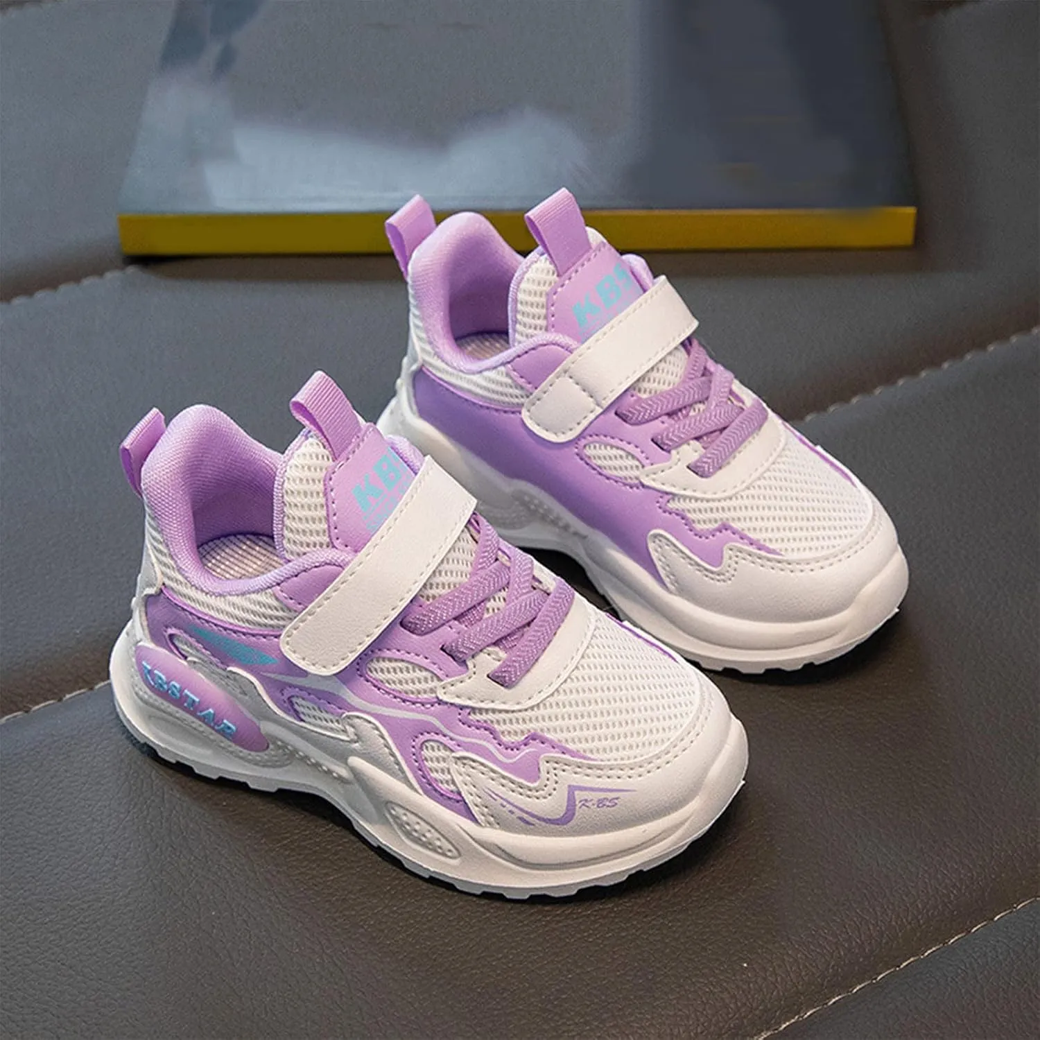 Fashion All Seasons Children Sports Shoes Girls Flat Lightweight Mesh Breathable Comfortable Solid Lace Shoes