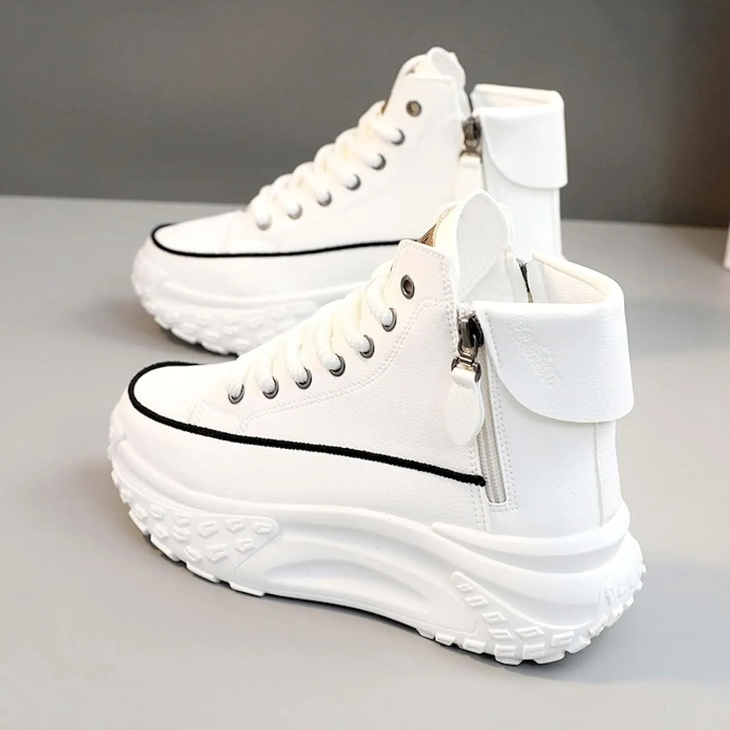 Fashion Wedge Heeled Sneakers for Women,Womens White Platform Sneakers,Casual Slip On Work Shoes Women,Comfortable Lace Up Running Shoes for Women Footwear - Fashion Sneakers for Women 2024