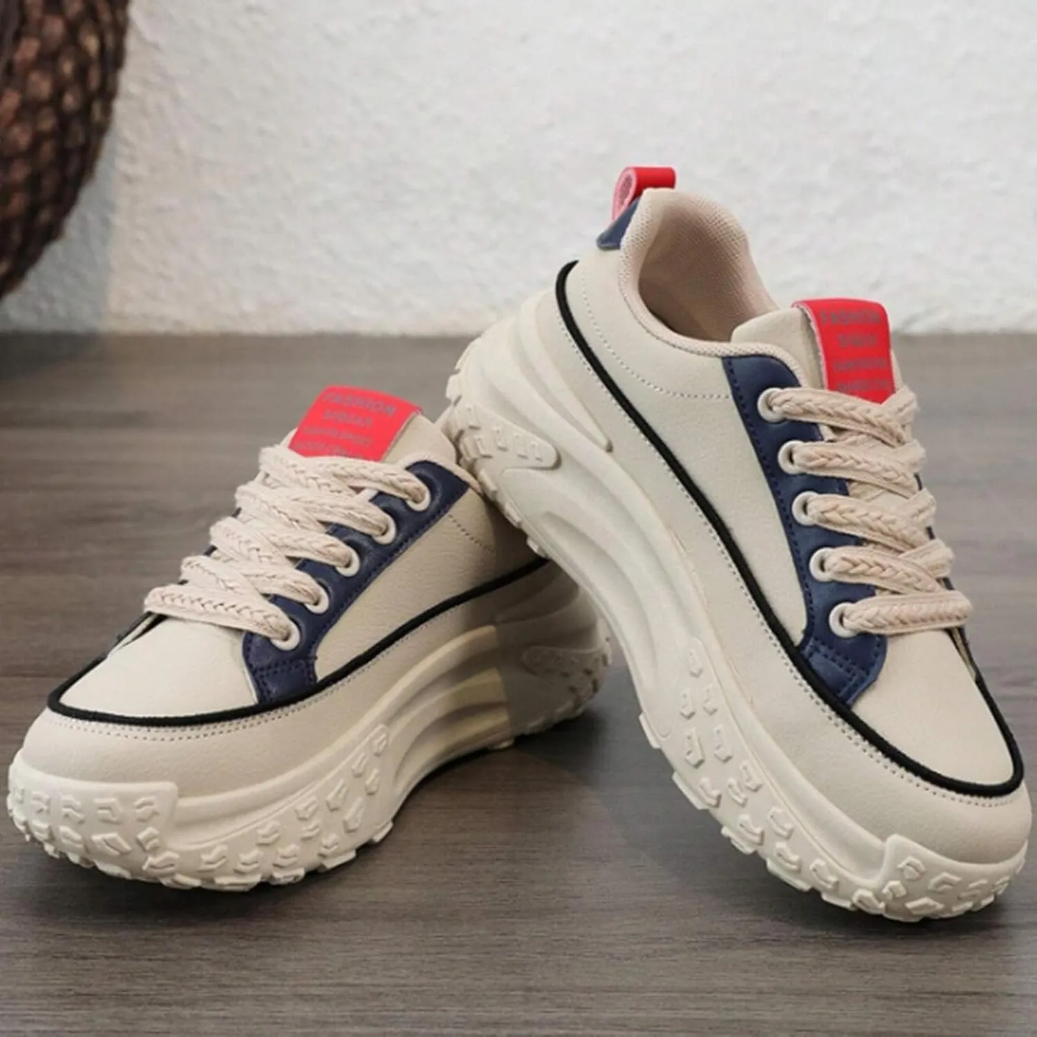 Fashion Wedge Heeled Sneakers for Women,Womens White Platform Sneakers,Casual Slip On Work Shoes Women,Comfortable Lace Up Running Shoes for Women Footwear - Fashion Sneakers for Women 2024