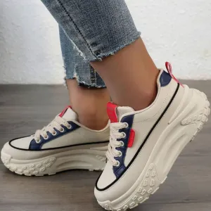 Fashion Wedge Heeled Sneakers for Women,Womens White Platform Sneakers,Casual Slip On Work Shoes Women,Comfortable Lace Up Running Shoes for Women Footwear - Fashion Sneakers for Women 2024