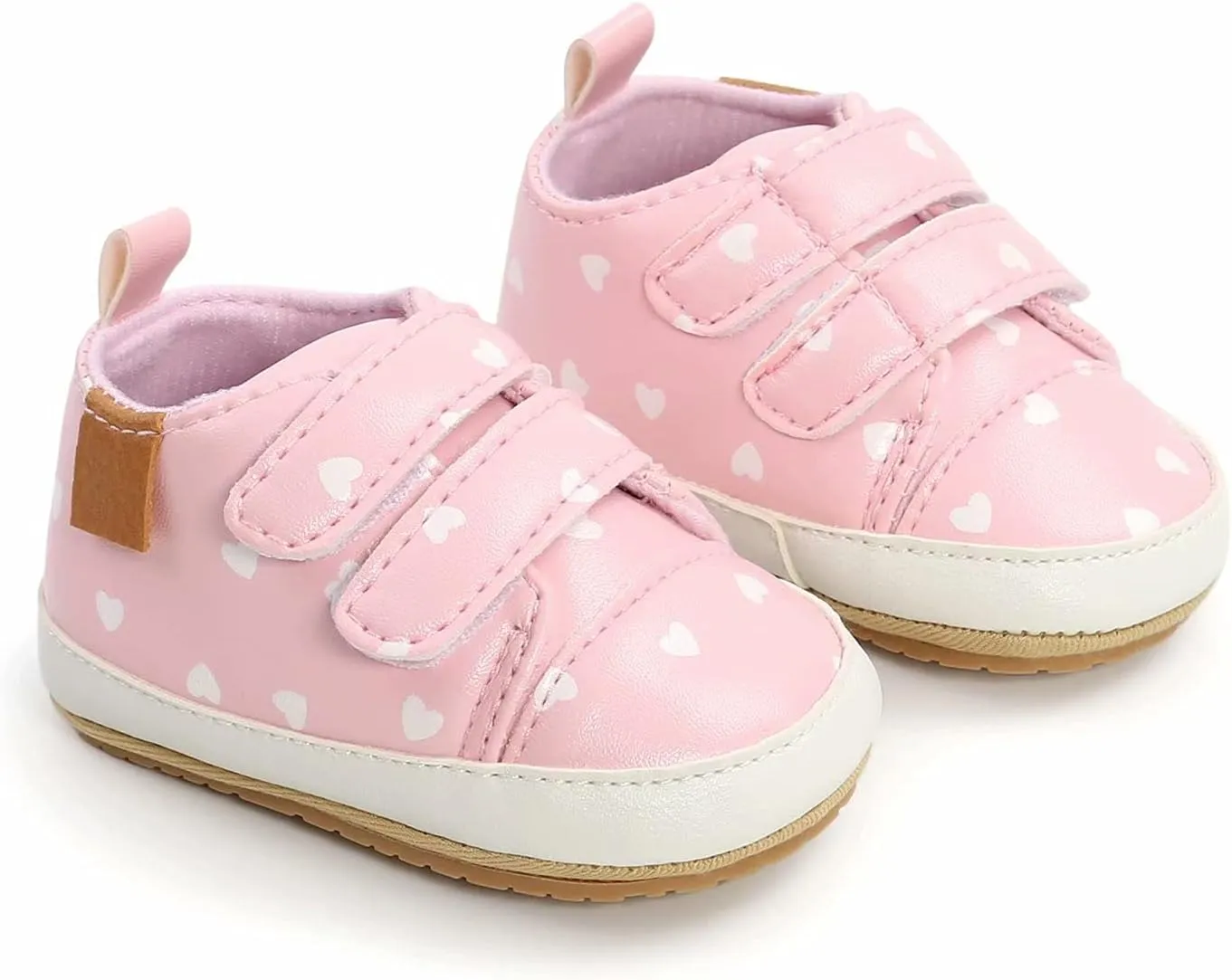 GAISUMMI Baby Boys Girls Shoes Infant High-Top PU Leather Sneakers Newborn Crib Flats Non-Slip Rubber Sole Unisex Toddler Prewalkers