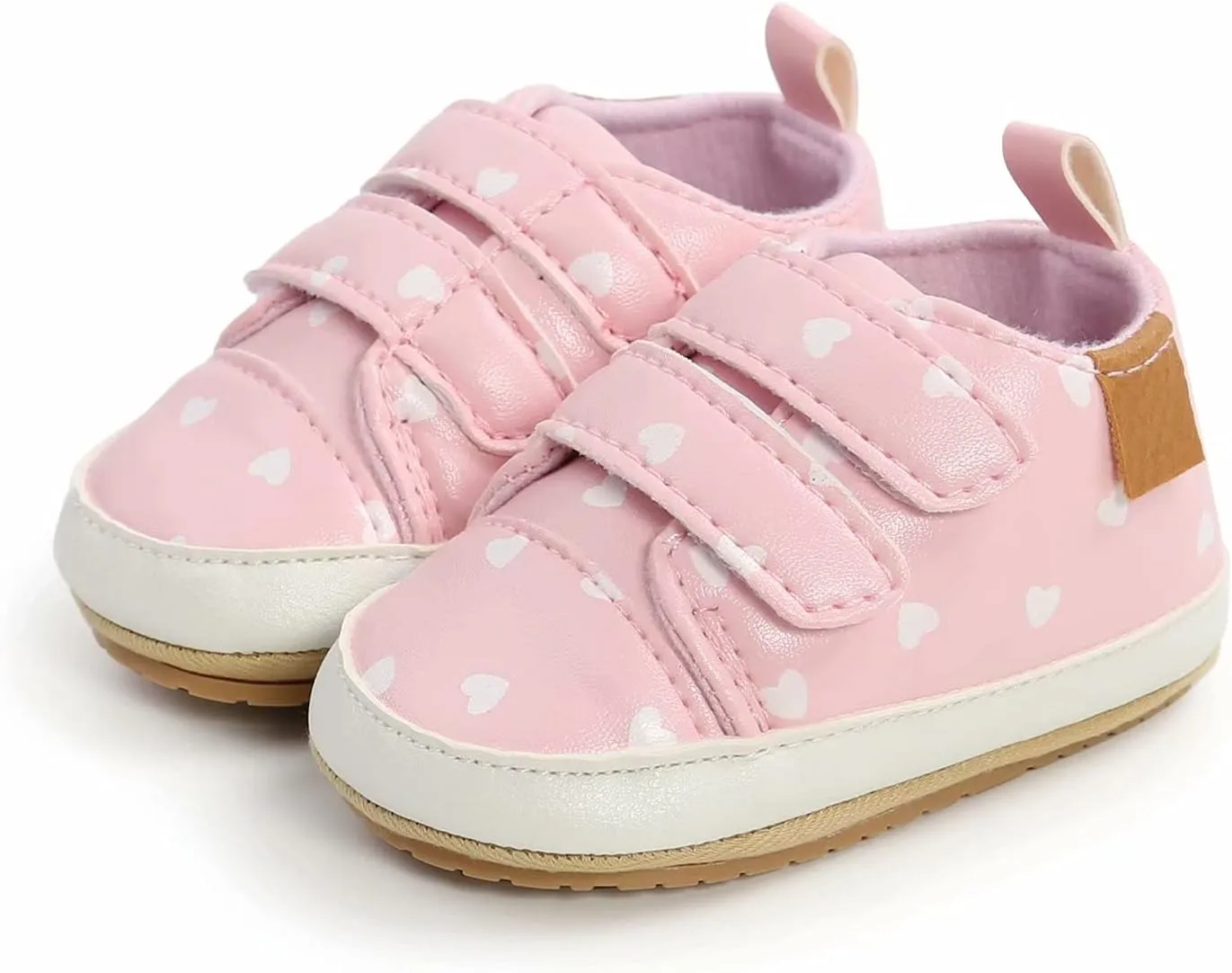 GAISUMMI Baby Boys Girls Shoes Infant High-Top PU Leather Sneakers Newborn Crib Flats Non-Slip Rubber Sole Unisex Toddler Prewalkers