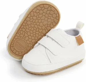 GAISUMMI Baby Boys Girls Shoes Infant High-Top PU Leather Sneakers Newborn Crib Flats Non-Slip Rubber Sole Unisex Toddler Prewalkers
