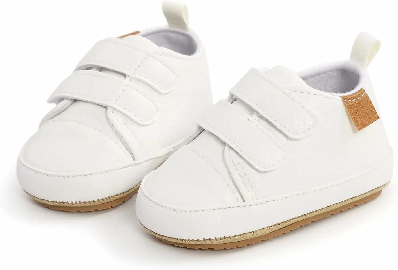GAISUMMI Baby Boys Girls Shoes Infant High-Top PU Leather Sneakers Newborn Crib Flats Non-Slip Rubber Sole Unisex Toddler Prewalkers