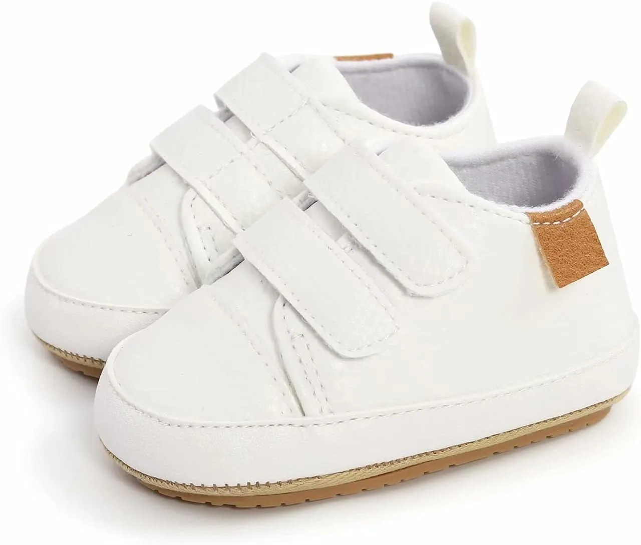 GAISUMMI Baby Boys Girls Shoes Infant High-Top PU Leather Sneakers Newborn Crib Flats Non-Slip Rubber Sole Unisex Toddler Prewalkers