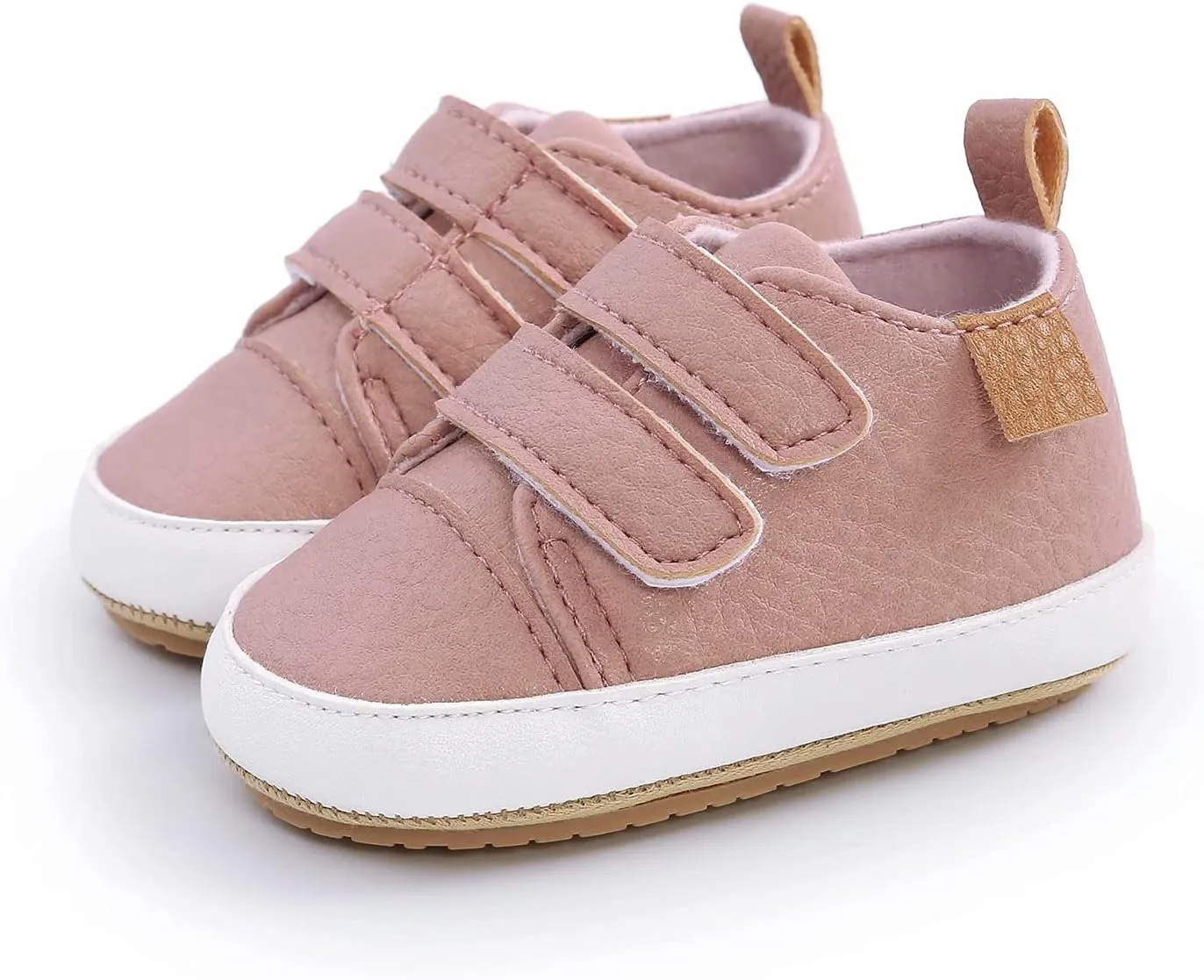 GAISUMMI Baby Boys Girls Shoes Infant High-Top PU Leather Sneakers Newborn Crib Flats Non-Slip Rubber Sole Unisex Toddler Prewalkers