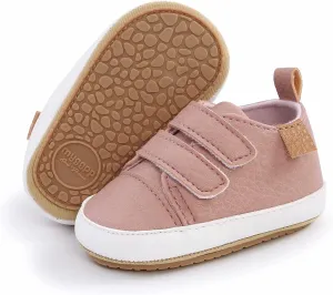 GAISUMMI Baby Boys Girls Shoes Infant High-Top PU Leather Sneakers Newborn Crib Flats Non-Slip Rubber Sole Unisex Toddler Prewalkers