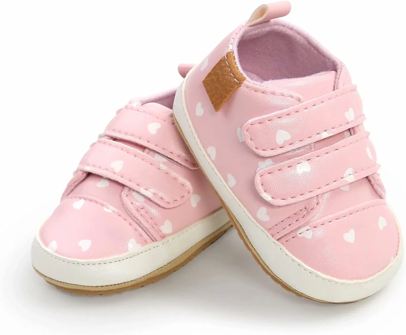 GAISUMMI Baby Boys Girls Shoes Infant High-Top PU Leather Sneakers Newborn Crib Flats Non-Slip Rubber Sole Unisex Toddler Prewalkers