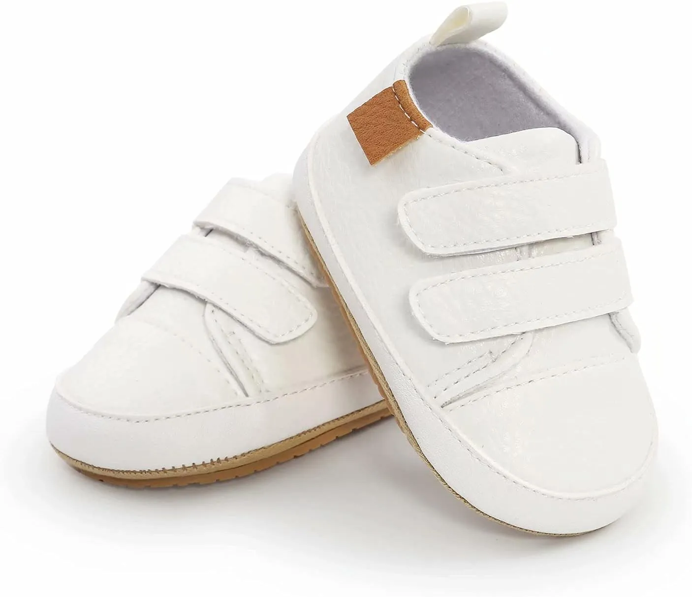 GAISUMMI Baby Boys Girls Shoes Infant High-Top PU Leather Sneakers Newborn Crib Flats Non-Slip Rubber Sole Unisex Toddler Prewalkers