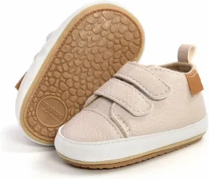 GAISUMMI Baby Boys Girls Shoes Infant High-Top PU Leather Sneakers Newborn Crib Flats Non-Slip Rubber Sole Unisex Toddler Prewalkers