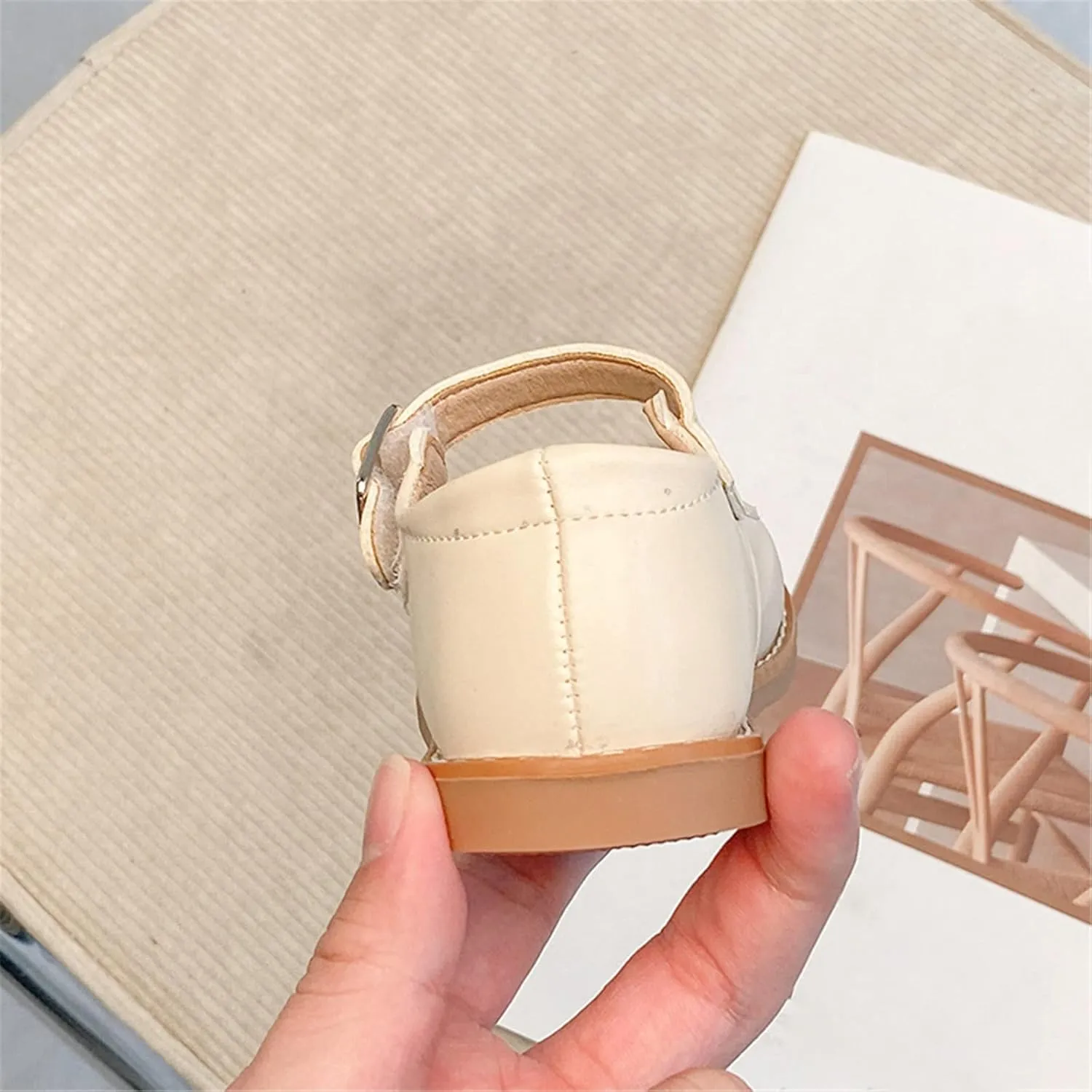 Girls Comfortable Shoes Girls Leather Rabbit Design Soft Round Toe Princess Dress Flat Shoes(Toddler/Little Kid)