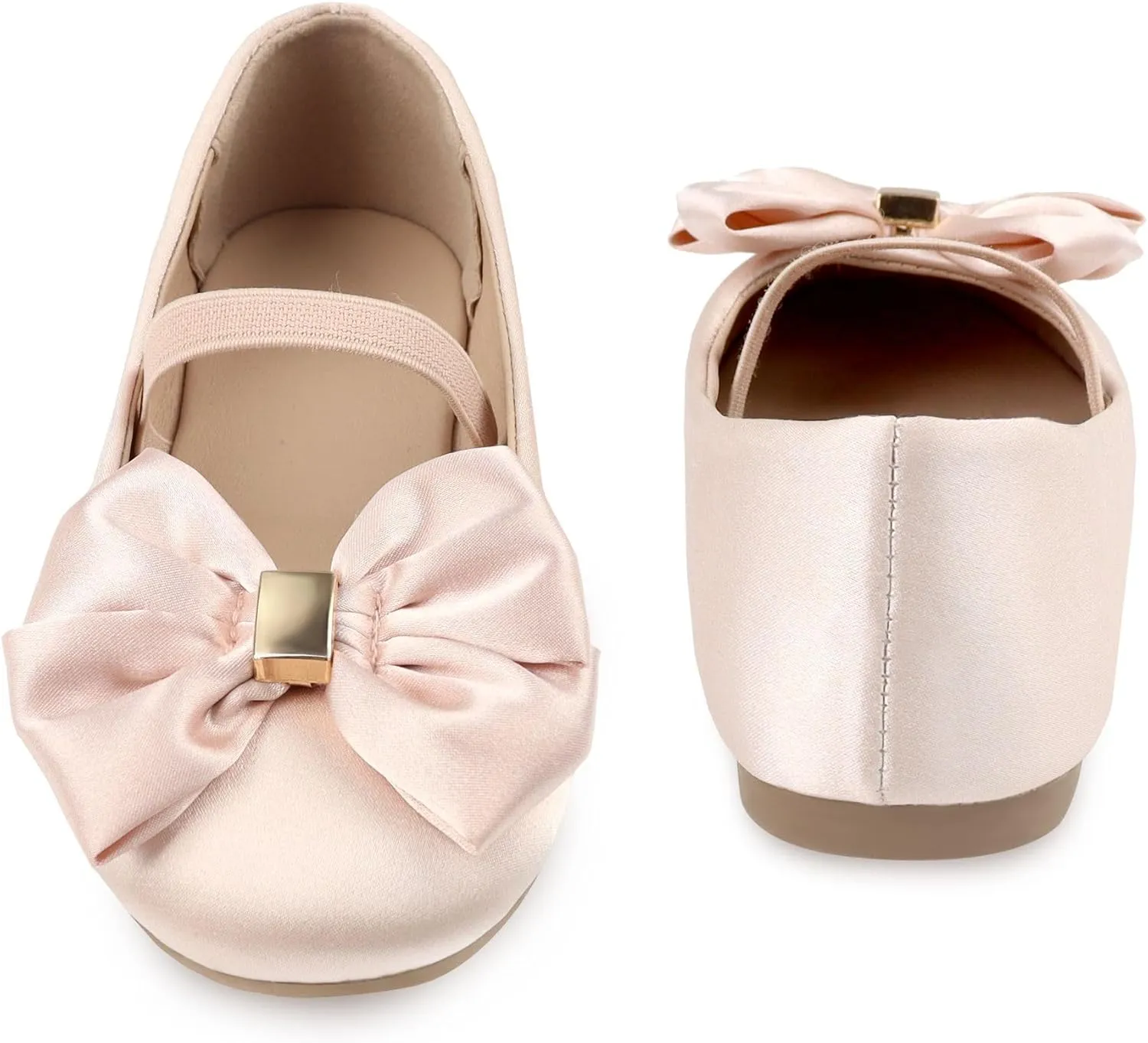 Girls Dress Shoes Bow Flower Mary Jane Ballet Shoes for Girls for Wedding, Party, Birthday