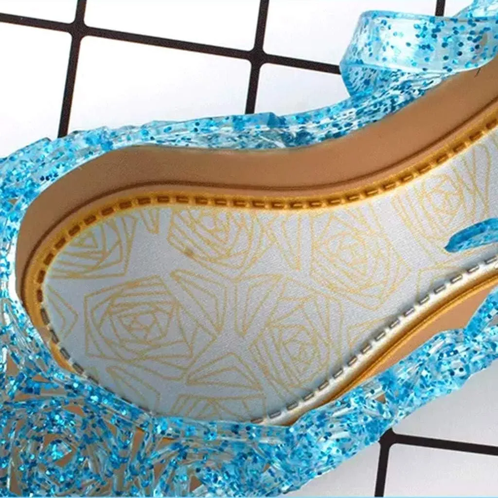 Girls Jelly Sandals, Princess Dress Shoes for Toddler Girl Queen Dance Party Cosplay Jellies Flat Costumes Mary Jane