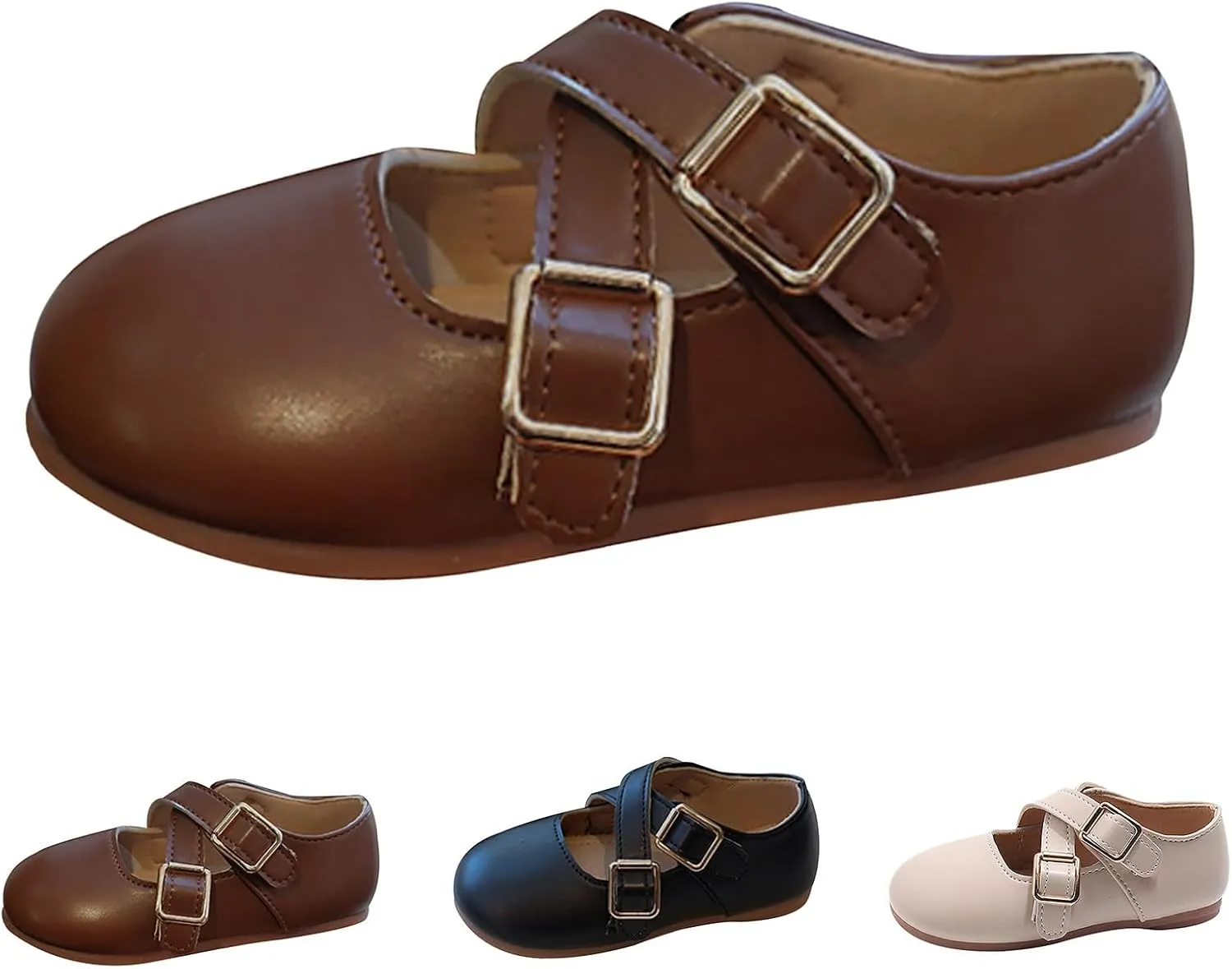 Girls Mary Jane School Uniform Shoes Baby Little Kid Slip On Buckle Strap Dress Flats Moccasi𝐧s Princess Dress Shoes
