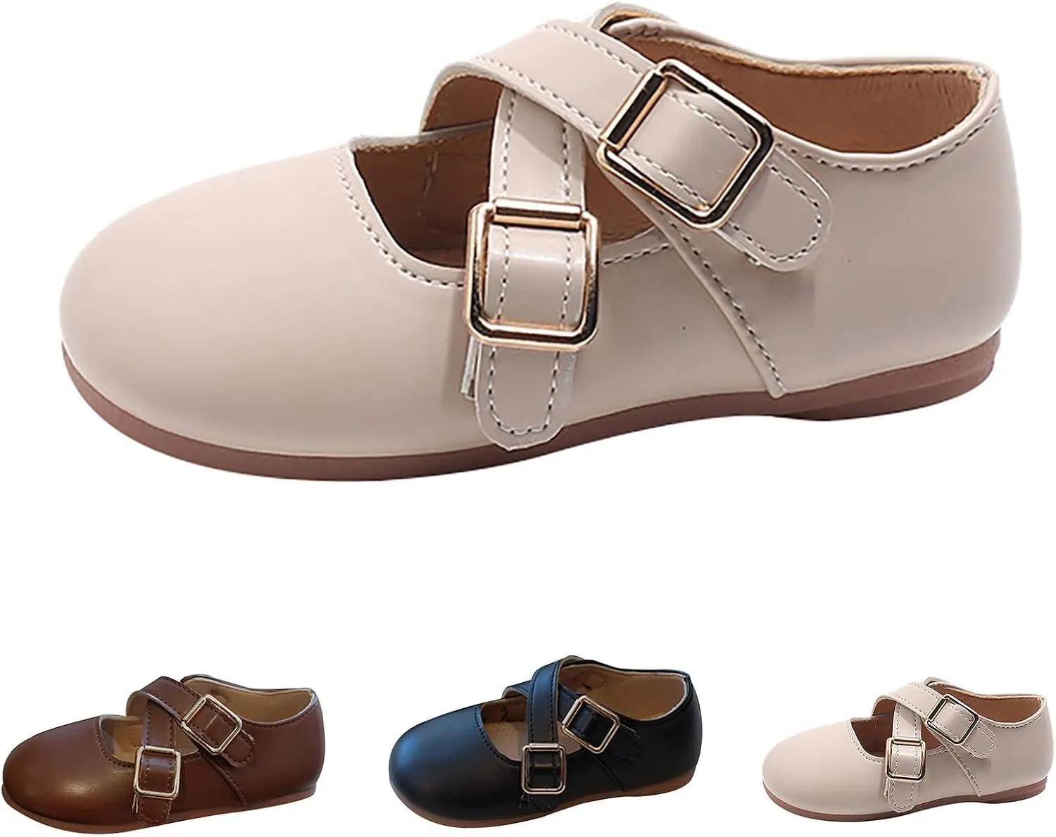 Girls Mary Jane School Uniform Shoes Baby Little Kid Slip On Buckle Strap Dress Flats Moccasi𝐧s Princess Dress Shoes
