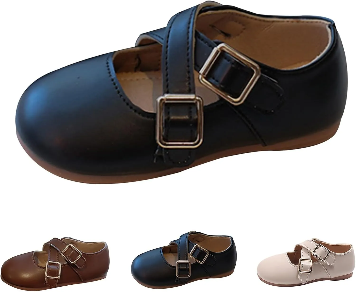 Girls Mary Jane School Uniform Shoes Baby Little Kid Slip On Buckle Strap Dress Flats Moccasi𝐧s Princess Dress Shoes