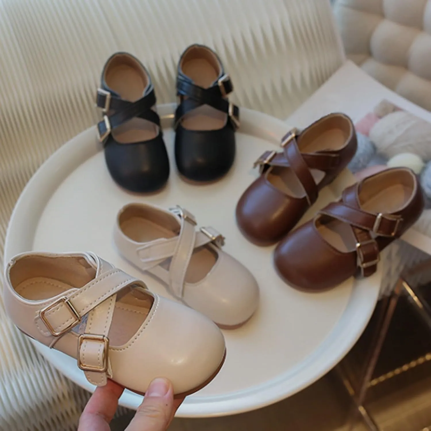 Girls Mary Jane School Uniform Shoes Baby Little Kid Slip On Buckle Strap Dress Flats Moccasi𝐧s Princess Dress Shoes