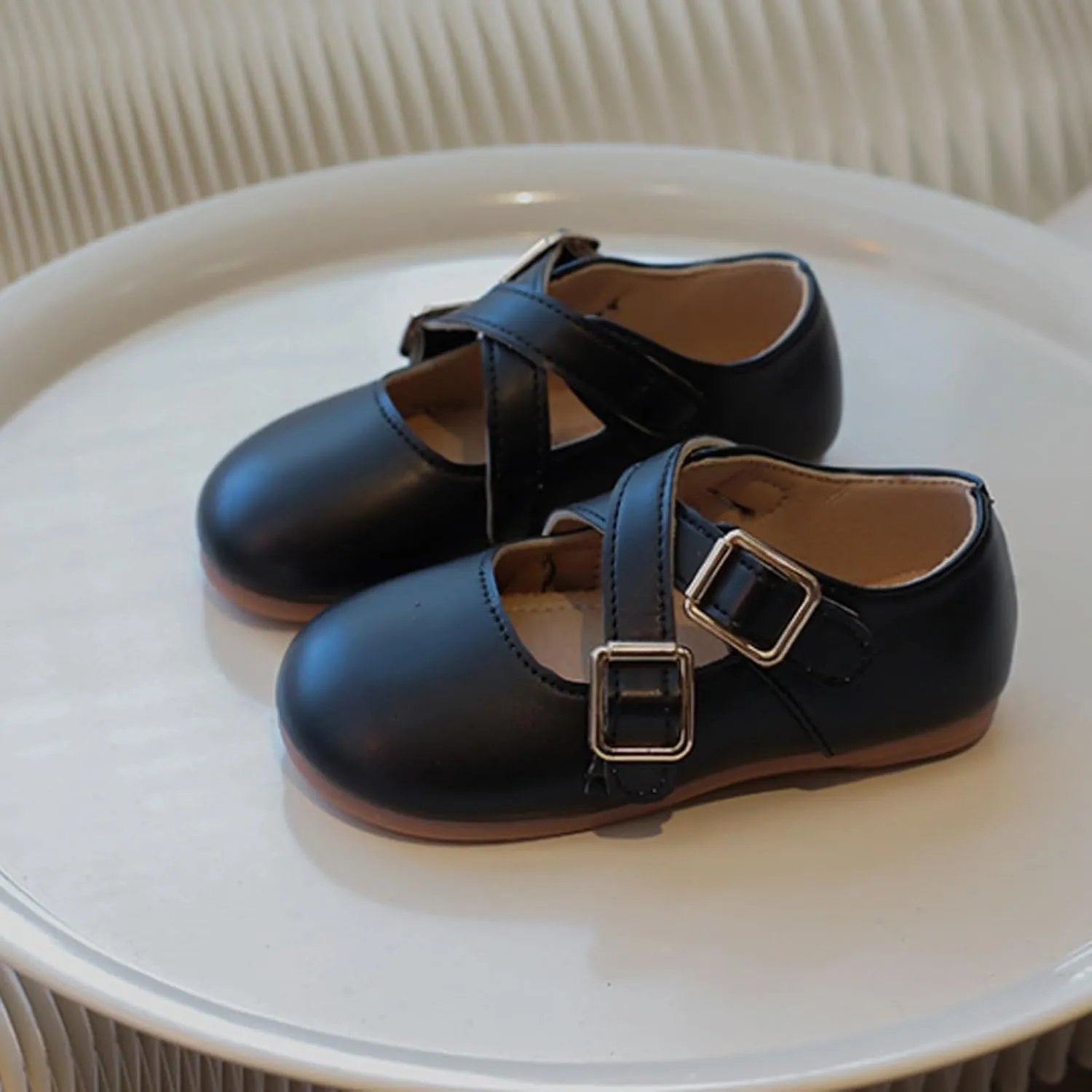 Girls Mary Jane School Uniform Shoes Baby Little Kid Slip On Buckle Strap Dress Flats Moccasi𝐧s Princess Dress Shoes