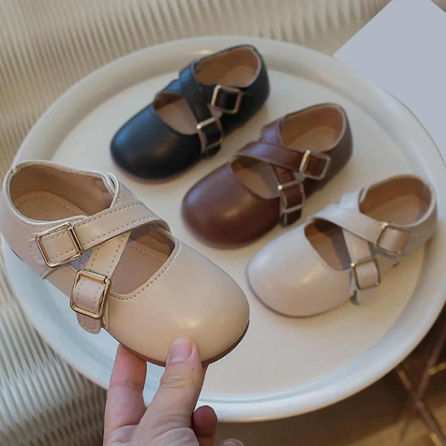 Girls Mary Jane School Uniform Shoes Baby Little Kid Slip On Buckle Strap Dress Flats Moccasi𝐧s Princess Dress Shoes